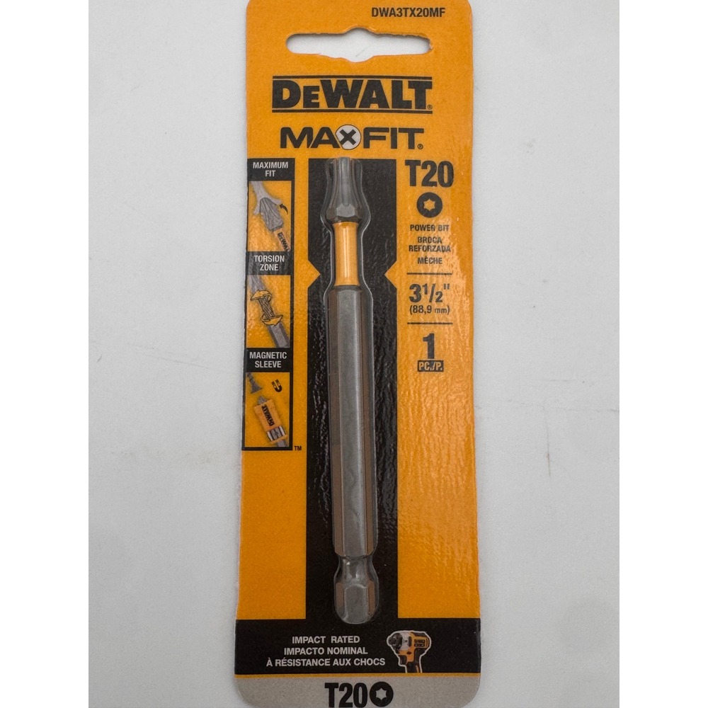 DeWALT MaxFit T20 Star Power Bit 3.5 Inch Impact Rated Magnetic DWA3TX20MF